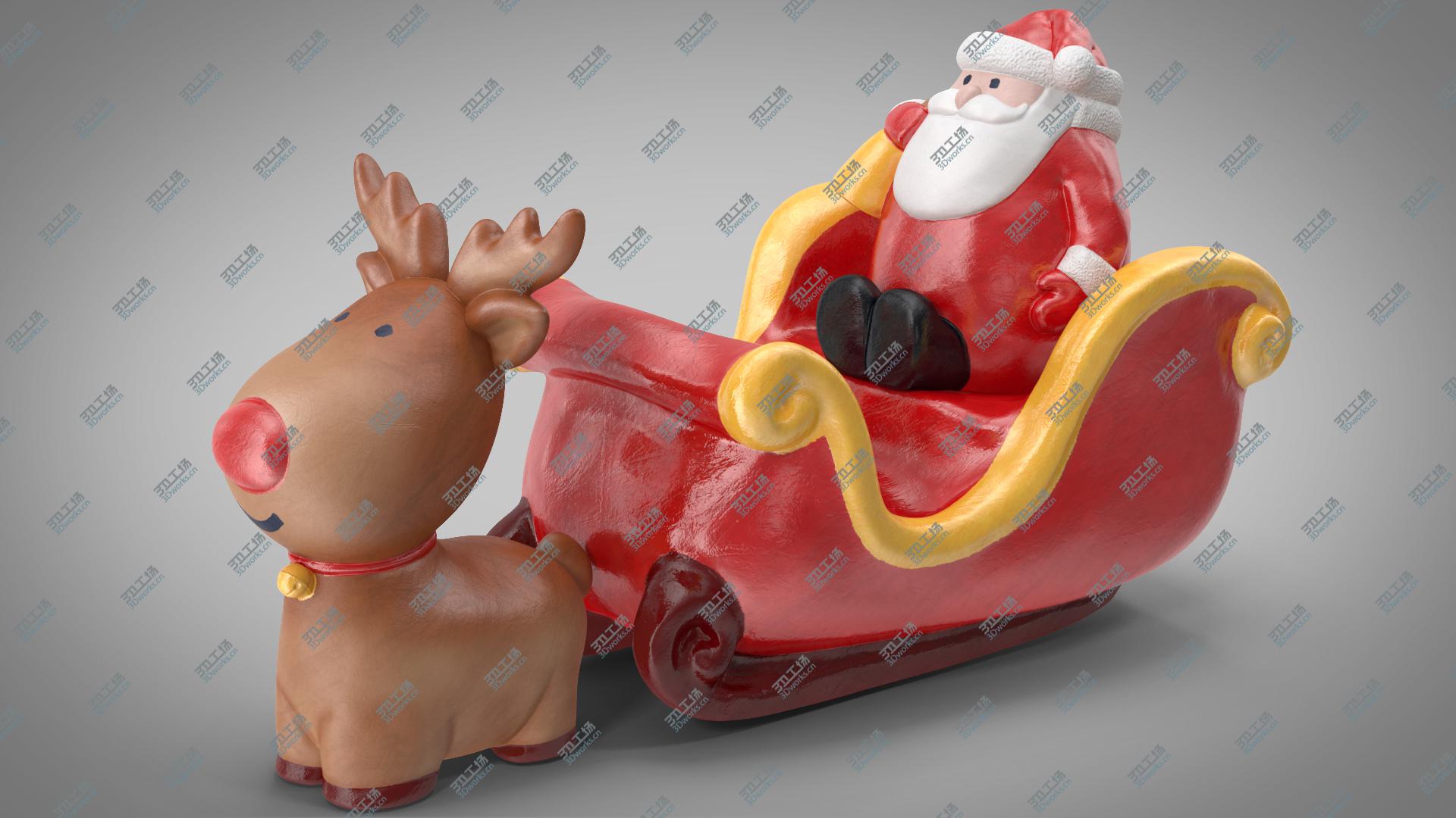 images/goods_img/202105071/3D Santa Claus with Sleigh Decorative Figurine model/3.jpg